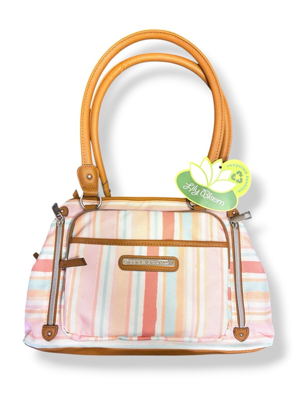 🌸 Lily Bloom Maggie Satchel NWT Pastel Stripe Eco Friendly Handbag